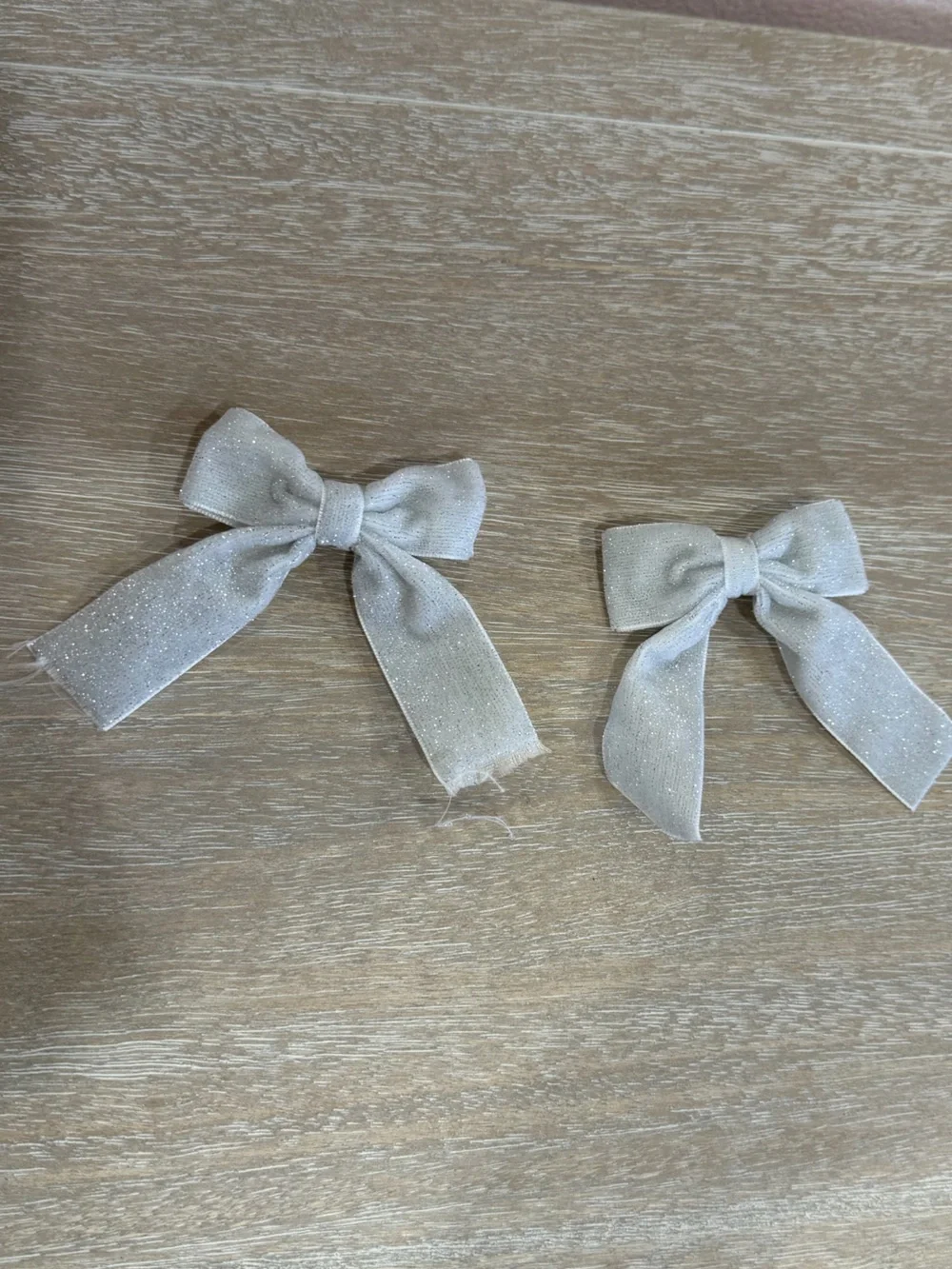 Sparkle Silver Bow Hair Clips - Set of 2